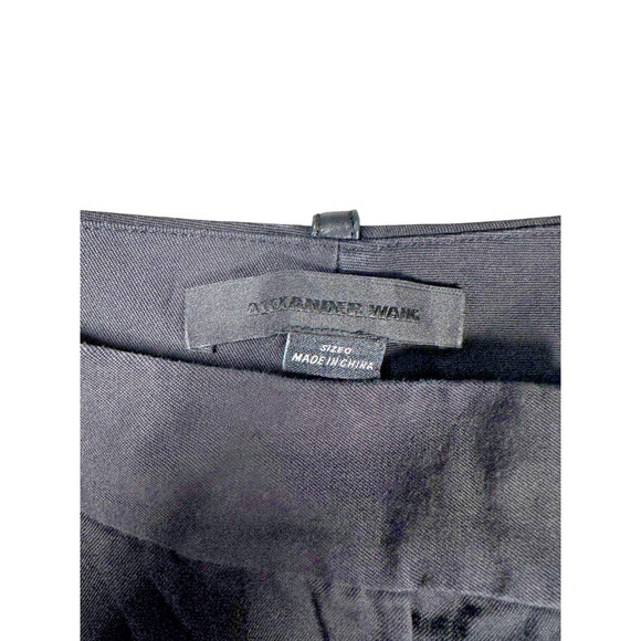 Alexander Wang Stirrup Pants Size 0 Black Skinny Leg Cotton Leather Chic - Picture 3 of 8
